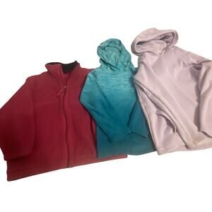 Girl Jackets M8-10 Long Sleeve Fleece Flannel Zip Up Pullover Lot3 Spring Winter